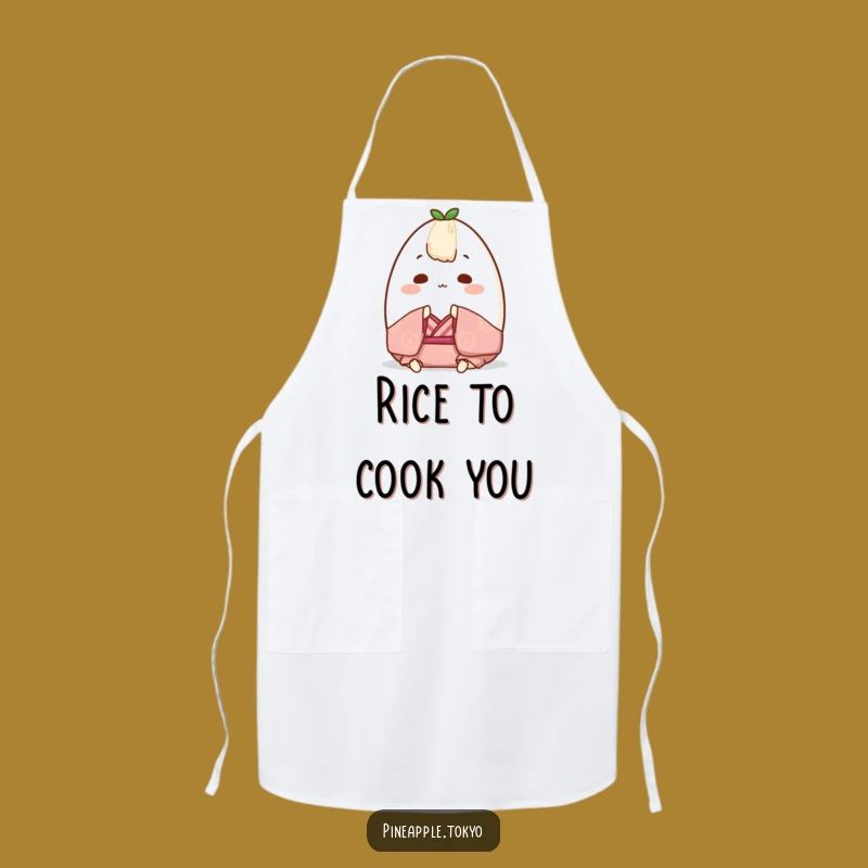 Funny Chubby Onigiri Kimono Apron: Cute Rice Ball Kitchen Wear for Foodie Fun