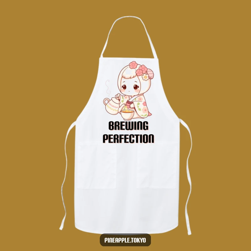 Funny Mochi Kimono Apron: Serve Tea with Grace & Gentle Laughter!