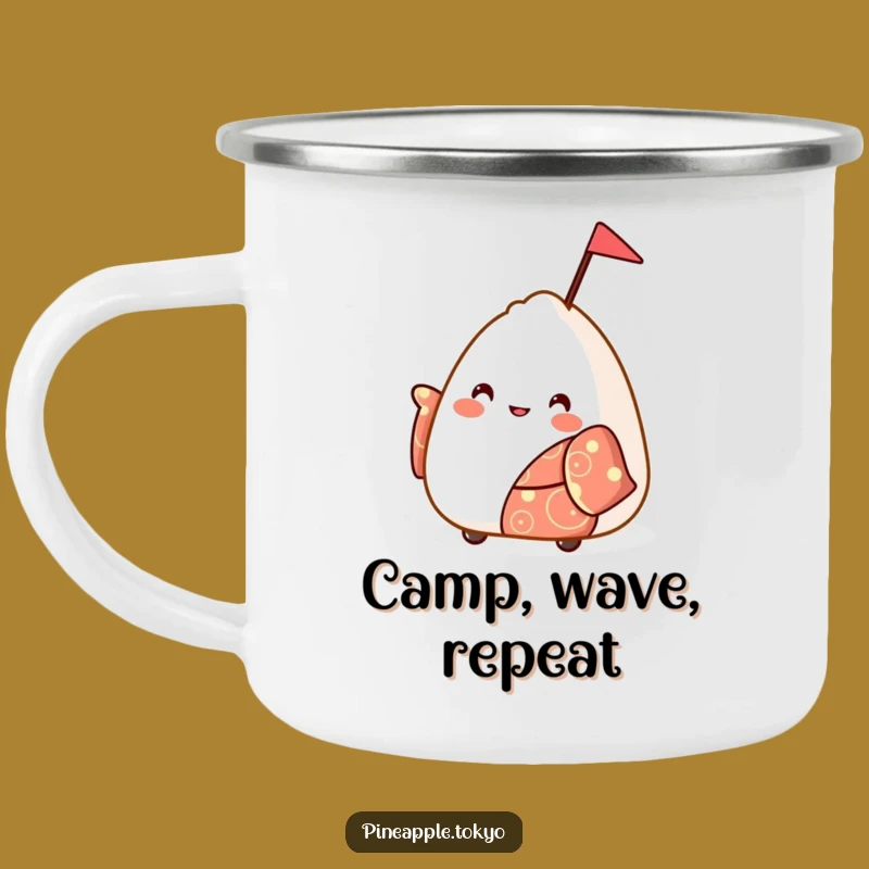 Funny Onigiri Kimono Camping Mug: Adventure with Joyful, Hilarious Vibes!