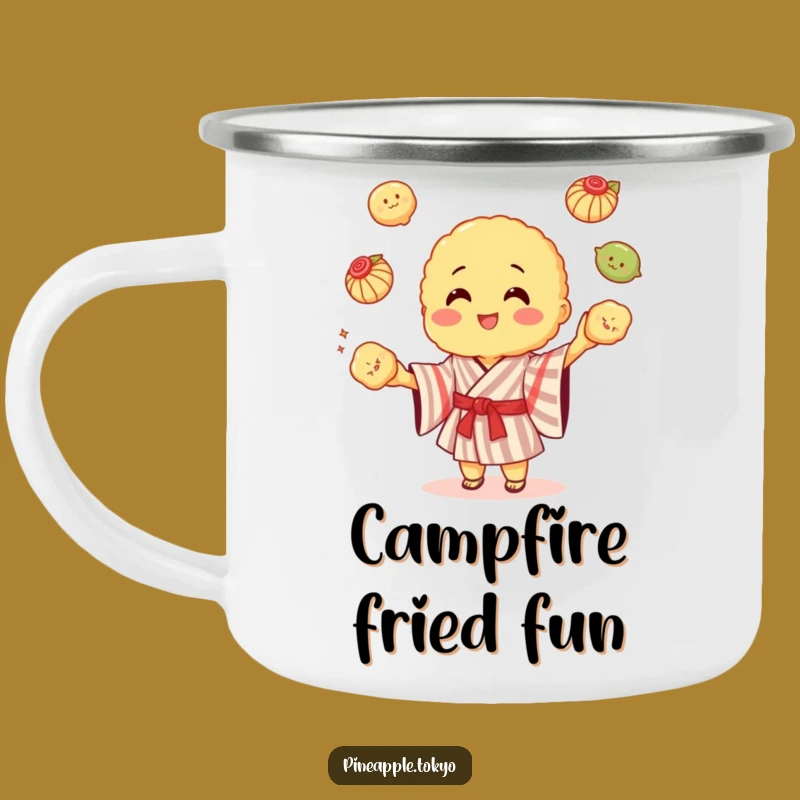 Funny Tempura Kimono Camping Mug: Adventure with Juggling, Hilarious Fun!