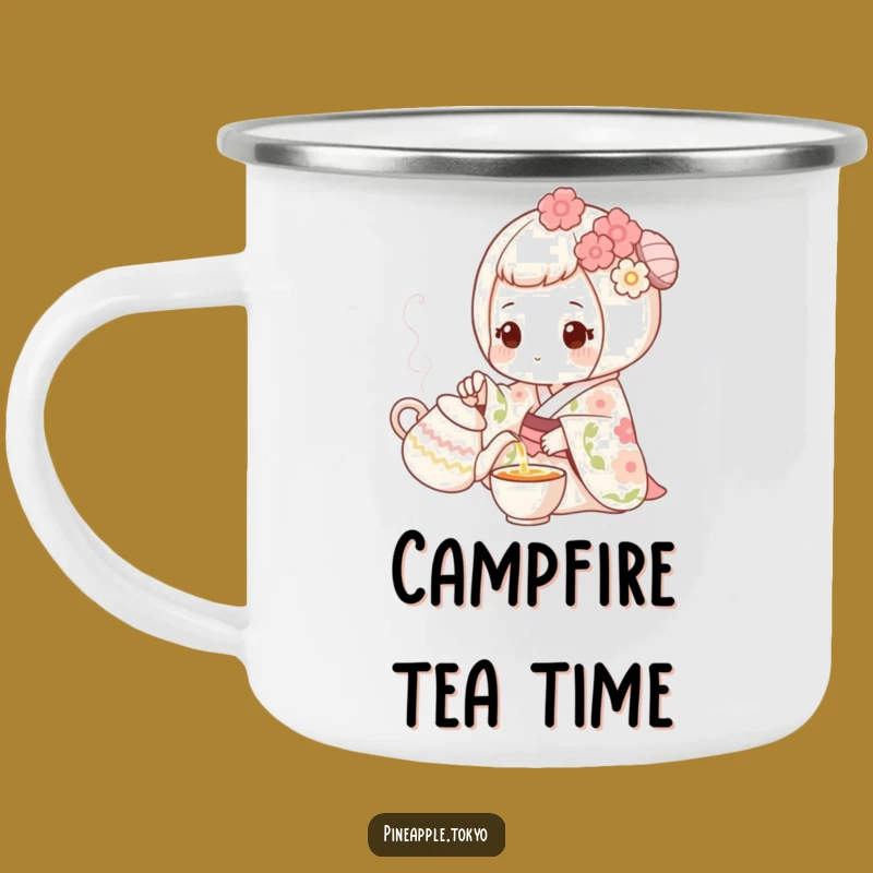 Funny Mochi Kimono Camping Mug: Sip Serenity on Your Adventures!
