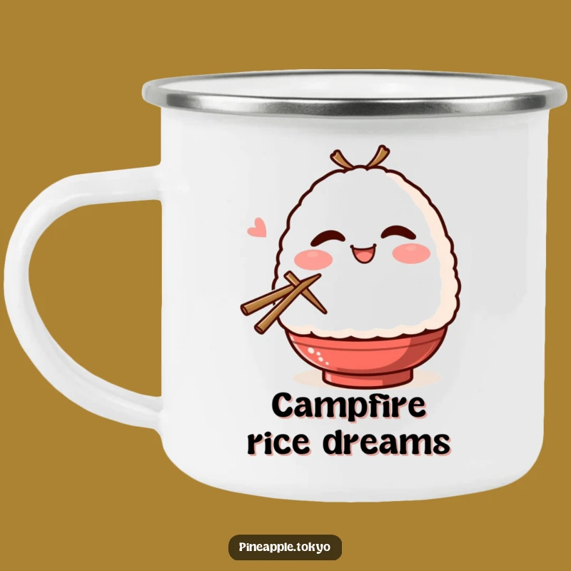 Funny Onigiri Wink Camping Mug - Hilarious Outdoor Companion for Foodies
