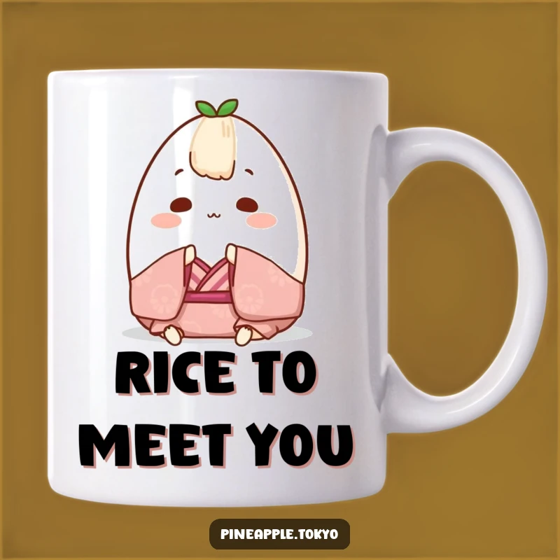 Funny Chubby Onigiri Kimono Mug: Adorable Rice Ball Gift for Japanese Food Lovers
