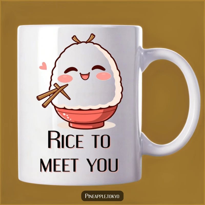 Funny Onigiri Wink Mug - Adorable & Hilarious Gift for Japanese Food Lovers
