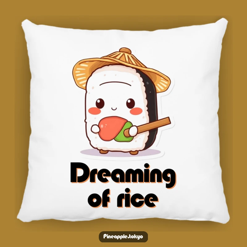 Funny Sushi Straw Hat Pillow - Cozy & Hilarious Decor Accent