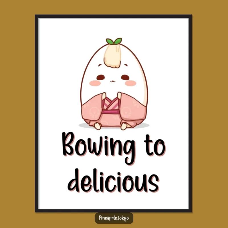 Funny Chubby Onigiri Kimono Digital Art: Cute Rice Ball Download for Instant Charm