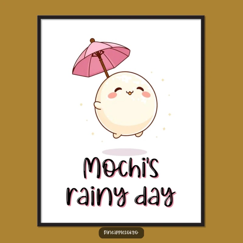 Funny Mochi Umbrella Digital Art - Instant Kawaii & Hilarious Decor