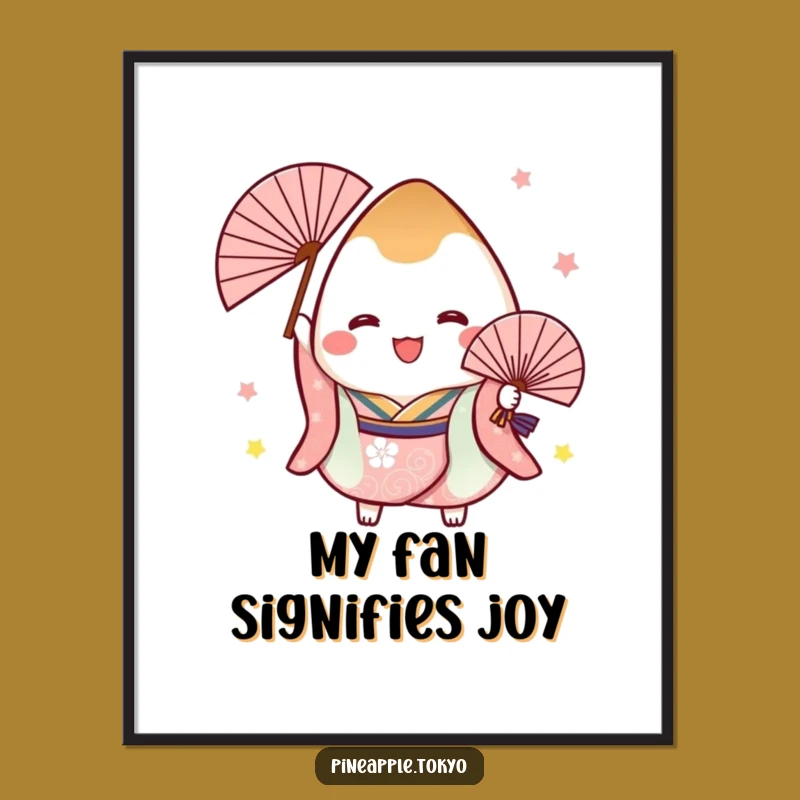 Funny Onigiri Kimono Digital Art: Instant Festive Charm