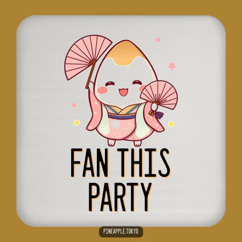 Funny Onigiri Kimono Coaster: Protect Surfaces with Festive Flair