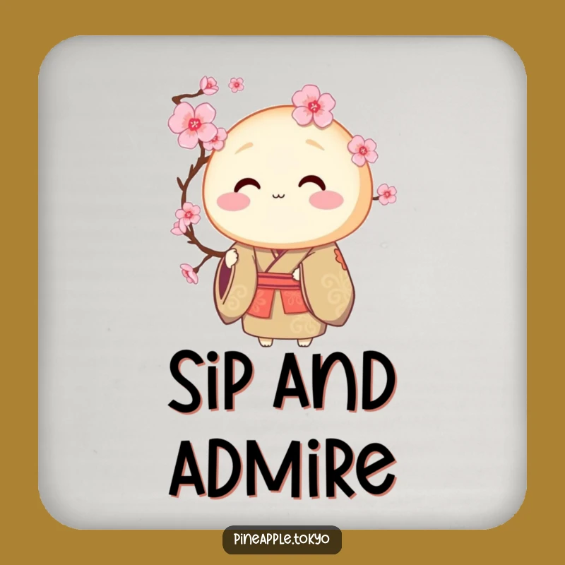 Funny Dorayaki Kimono Coaster: Protect Surfaces with Blooming Charm!