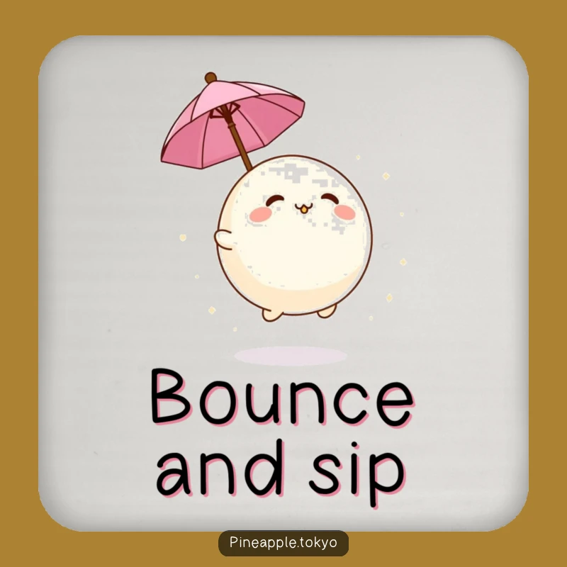 Funny Mochi Umbrella Coaster Set - Protect Surfaces with Kawaii Humor