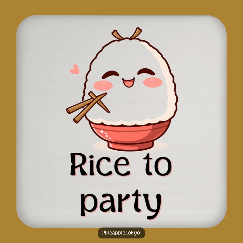 Funny Onigiri Wink Coaster Set - Protect Surfaces with Kawaii Humor