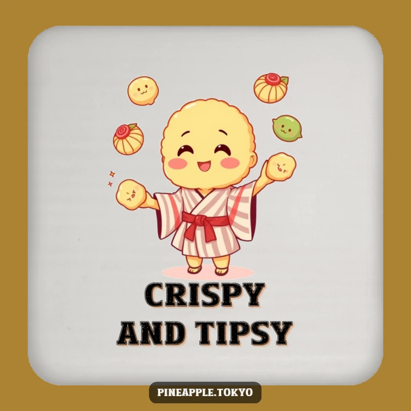 Funny Tempura Kimono Coaster: Protect Surfaces with Juggling Fun!