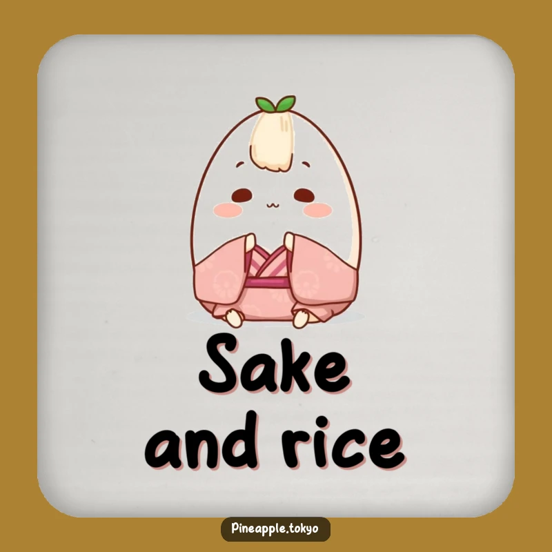 Funny Chubby Onigiri Kimono Coaster: Cute Rice Ball Drink Protector for Tables