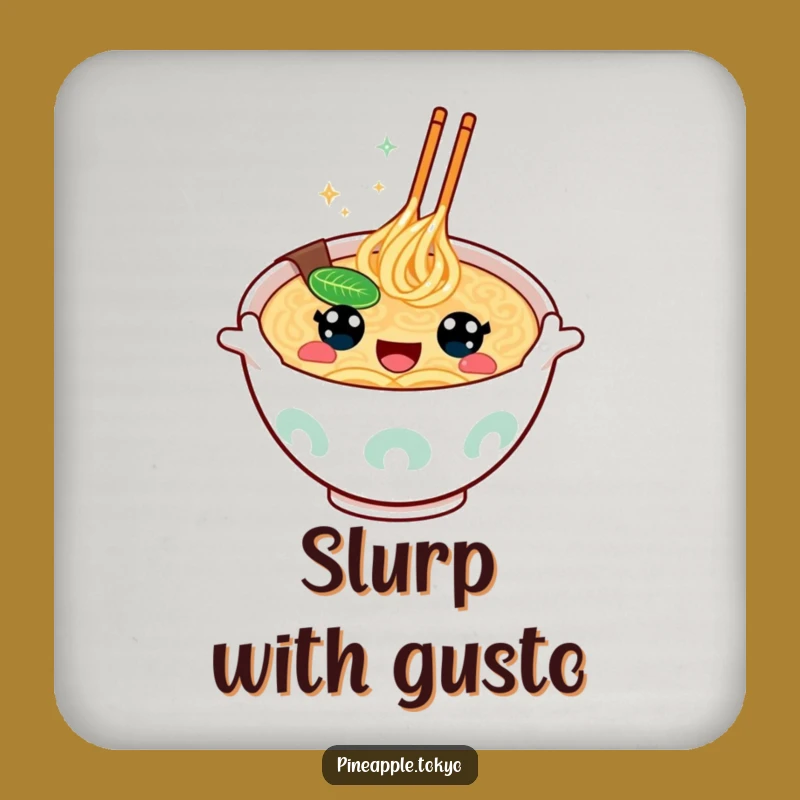 Funny Ramen Bowl Coaster Set - Protect Surfaces with Enthusiastic Humor