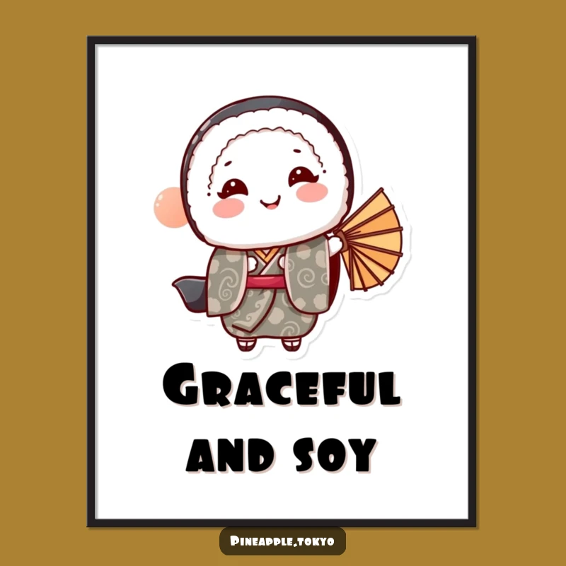 Funny Sushi Roll Kimono Poster: Graceful Bows to Brighten Your Space!