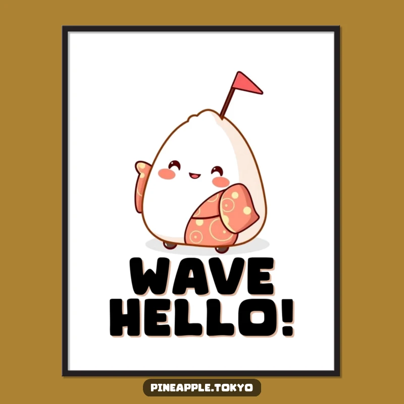 Funny Onigiri Kimono Poster: Joyful Bounces for a Cheerful Space!