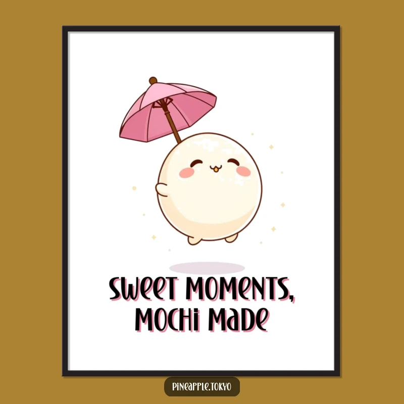 Free Printable Mochi Ball Wall Art: Bouncing Umbrella Fun Downloadable Decor