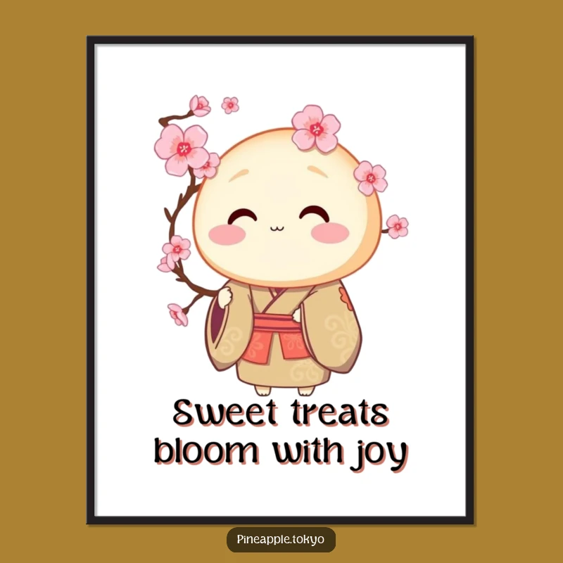 Free Printable Dorayaki Art: Funny Kimono Blossom Downloadable Wall Decor