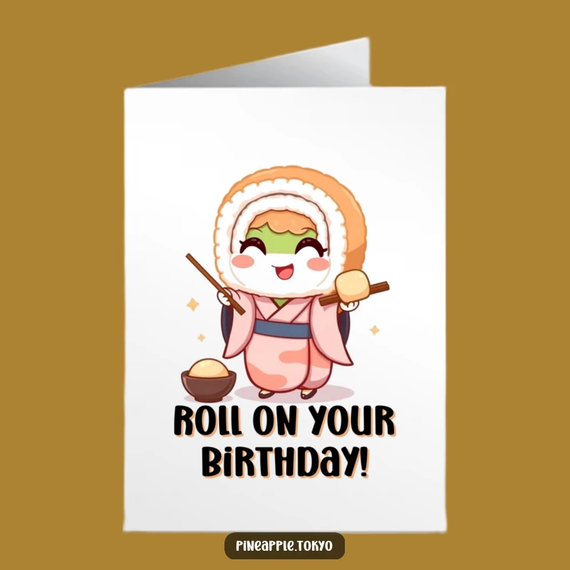 Free Printable Birthday Card: Funny Sushi Kimono Chef Downloadable Treat!