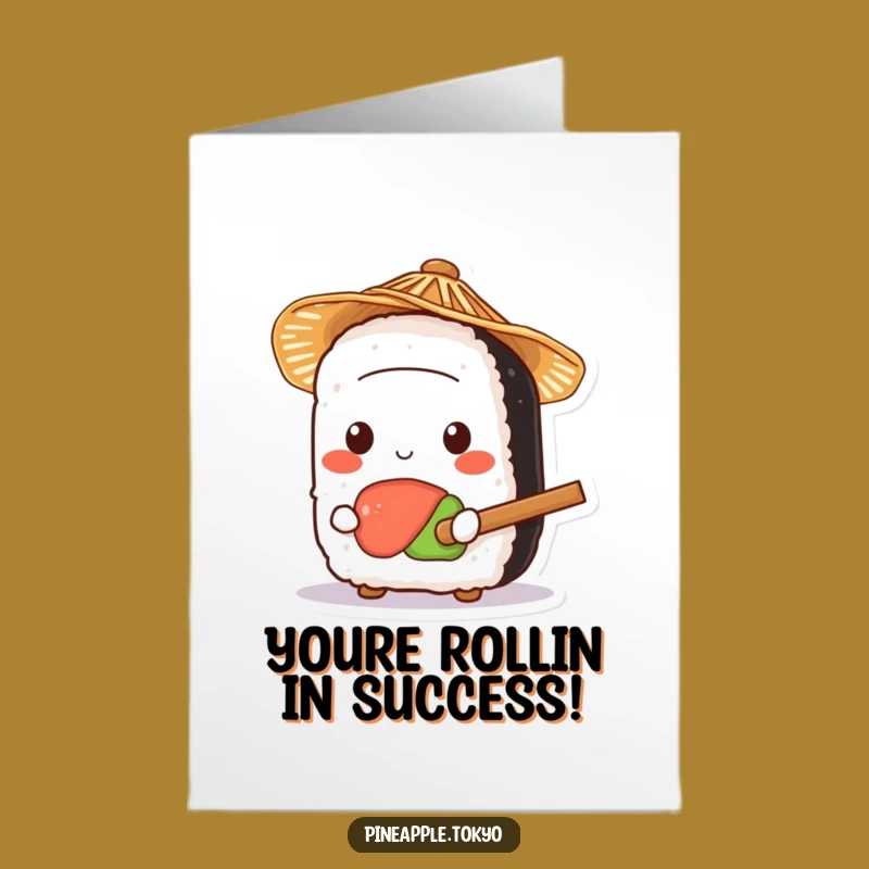 Free Printable Cute Sushi Congrats Card: Tiny Paddle Celebration Downloadable Gift