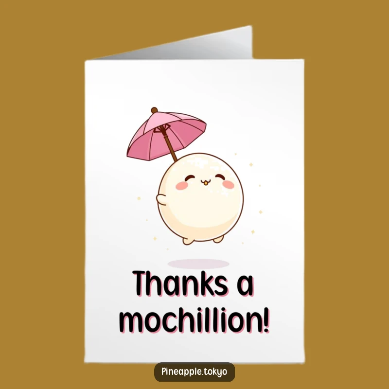 Free Printable Mochi Ball Thank You Card: Bouncy Gratitude Umbrella Downloadable Gift