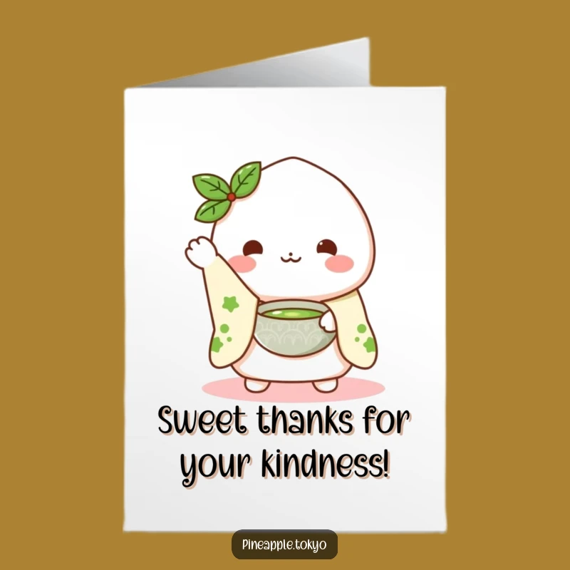 Free Printable Thank You Card: Grateful Mochi Kimono Matcha Bowl Humor
