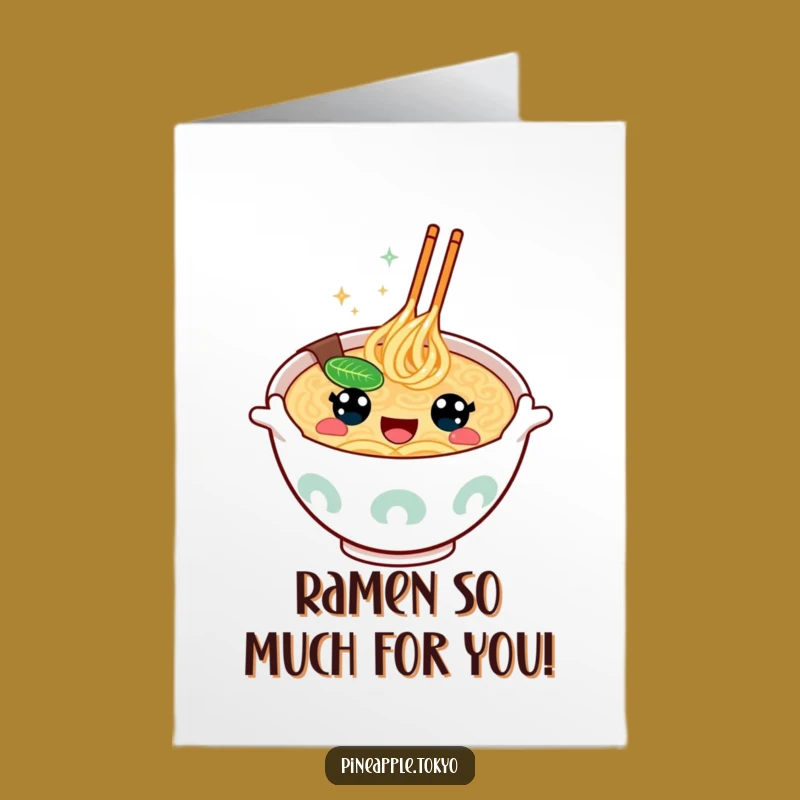 Free Printable Kawaii Ramen Thank You Card: Happy Noodles Gratitude Downloadable Gift