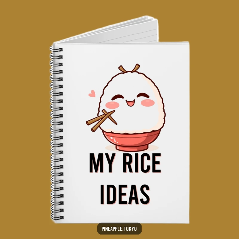 Funny Onigiri Wink Notebook - Jot Down Ideas with Kawaii Charm
