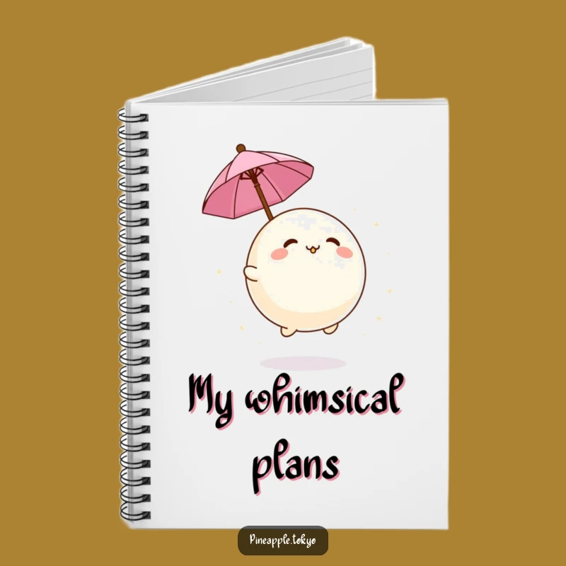 Funny Mochi Umbrella Notebook - Jot Down Ideas with Playful Charm