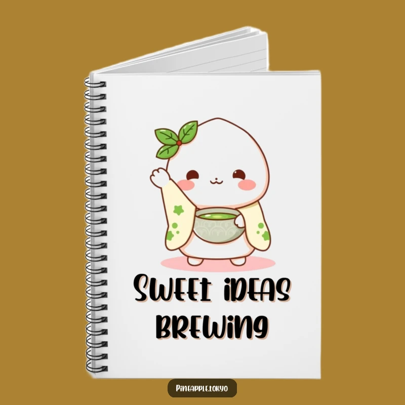 Funny Mochi Kimono Notebook: Waving Matcha Presenter, Journaling Gift