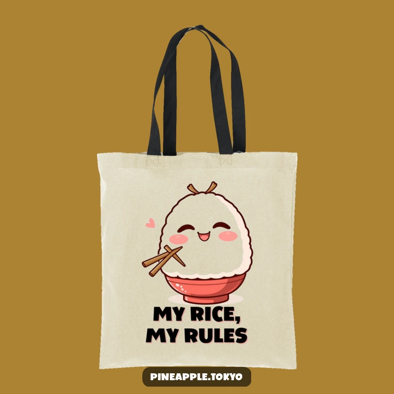 Funny Onigiri Wink Tote Bag - Hilarious & Practical Accessory